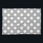 White polka dots on grey tea towel<br><div class="desc">White polka dots on grey</div>