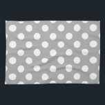 White polka dots on grey tea towel<br><div class="desc">White polka dots on grey</div>
