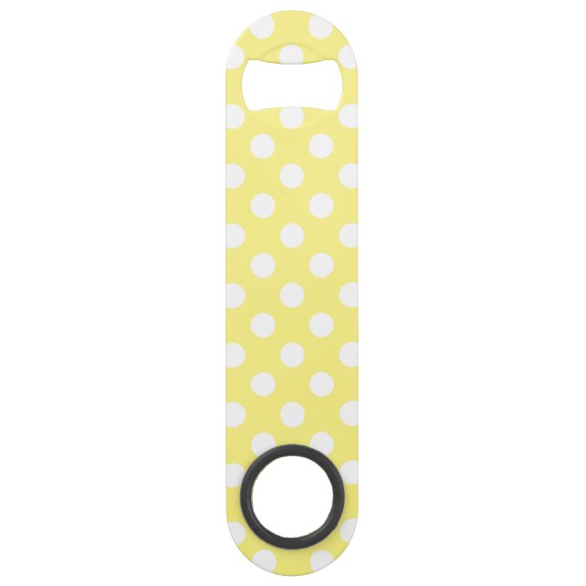 White polka dots on lemon yellow (Front)