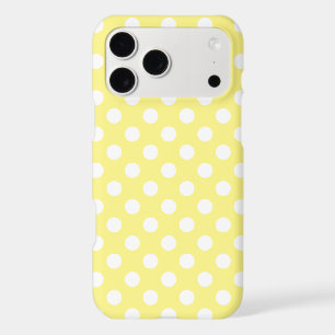 White polka dots on lemon yellow