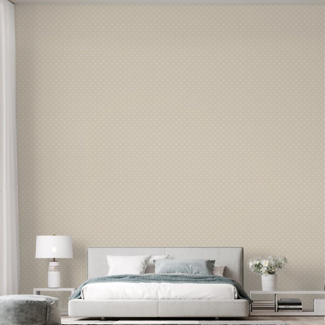 White Polka Dots on Lemon Yellow Wallpaper (Bedroom)
