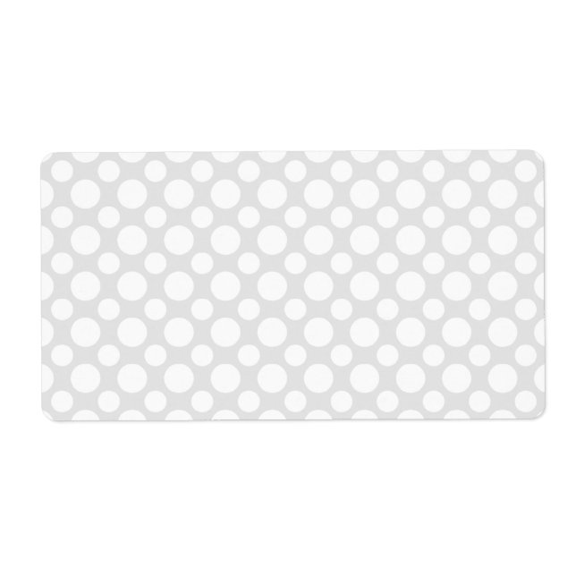 White Polka Dots on Light Grey Shipping Label (Front)