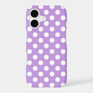 White polka dots on lilac