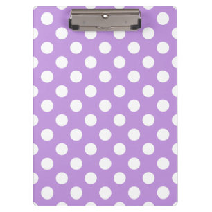 White polka dots on lilac clipboard