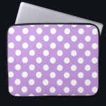 White polka dots on lilac laptop sleeve<br><div class="desc">White polka dots on lilac</div>