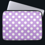 White polka dots on lilac laptop sleeve<br><div class="desc">White polka dots on lilac</div>