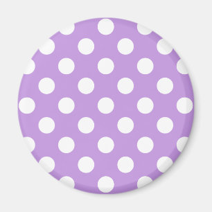 White polka dots on lilac magnet