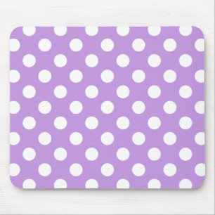 White polka dots on lilac mouse mat
