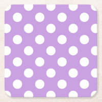White polka dots on lilac