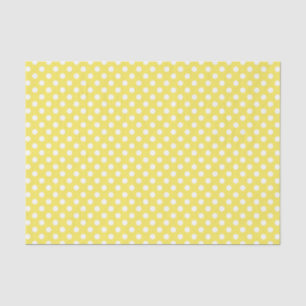 White Polka Dots on Maize Yellow Background Tissue Paper