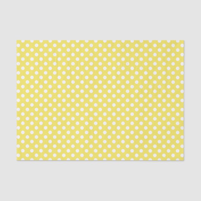 White Polka Dots on Maize Yellow Background Tissue Paper (Front)