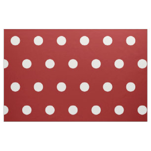 White Polka Dots on Nautical Red Fabric