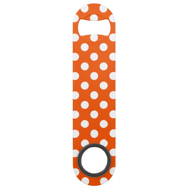 White polka dots on orange (Front)