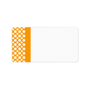 White Polka Dots on Orange Blank Address Label