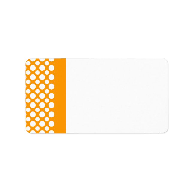 White Polka Dots on Orange Blank Address Label (Front)
