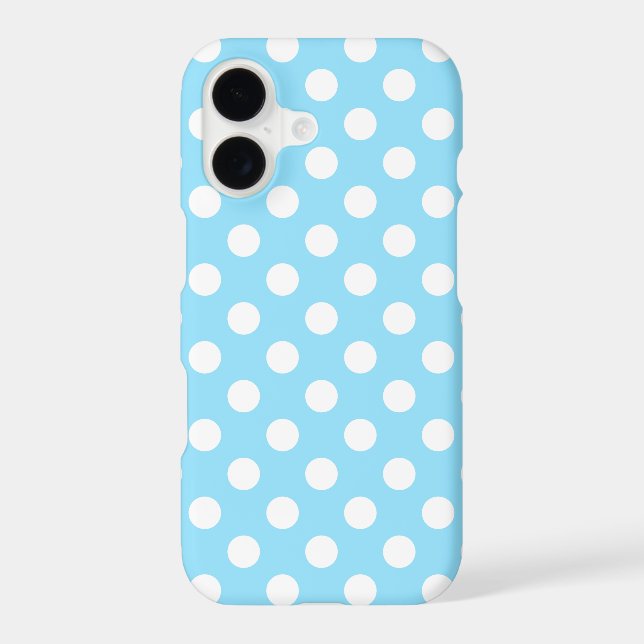 White polka dots on pale blue (Back)