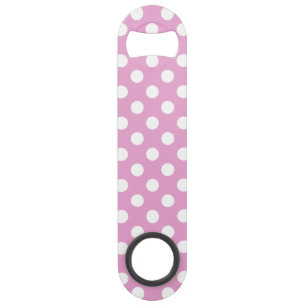 White polka dots on pale pink