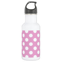 White polka dots on pale pink