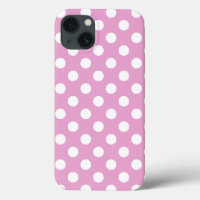 White polka dots on pale pink Case-Mate iPhone cas