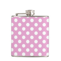 White polka dots on pale pink
