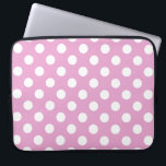 White polka dots on pale pink laptop sleeve<br><div class="desc">White polka dots on pale pink</div>