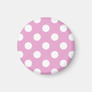White polka dots on pale pink magnet
