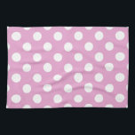 White polka dots on pale pink tea towel<br><div class="desc">White polka dots on pale pink</div>