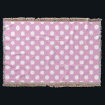 White polka dots on pale pink throw blanket<br><div class="desc">White polka dots on pale pink</div>