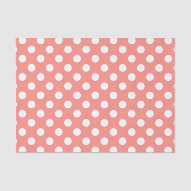 White polka dots on peach tissue paper (Front)