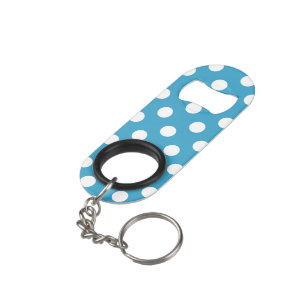 White Polka Dots on Peacock Blue Background