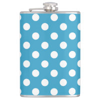 White Polka Dots on Peacock Blue Background