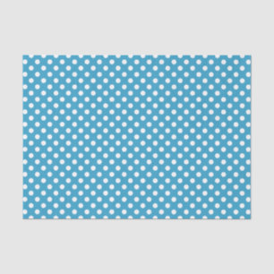 White Polka Dots on Peacock Blue Background Tissue Paper