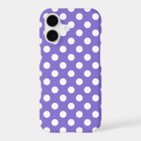 White polka dots on periwinkle