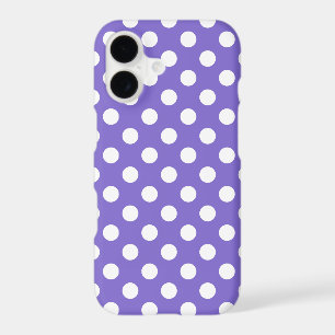 White polka dots on periwinkle