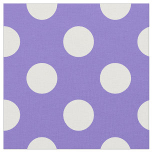White polka dots on periwinkle fabric