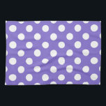 White polka dots on periwinkle tea towel<br><div class="desc">White polka dots on periwinkle</div>