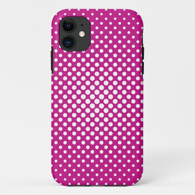 White Polka Dots on Pink Background Case-Mate iPhone Case (Back)