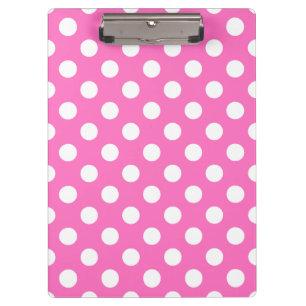 White polka dots on pink clipboard