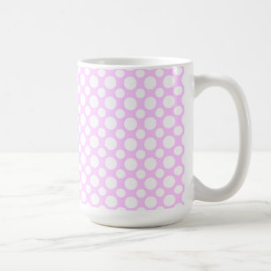 White Polka Dots on Pink Coffee Mug