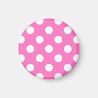 White polka dots on pink
