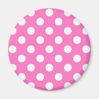 White polka dots on pink