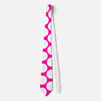 White polka dots on pink tie