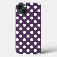 White polka dots on plum purple Case-Mate iPhone c