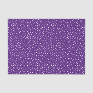 White polka dots on purple Christmas holiday Tissue Paper