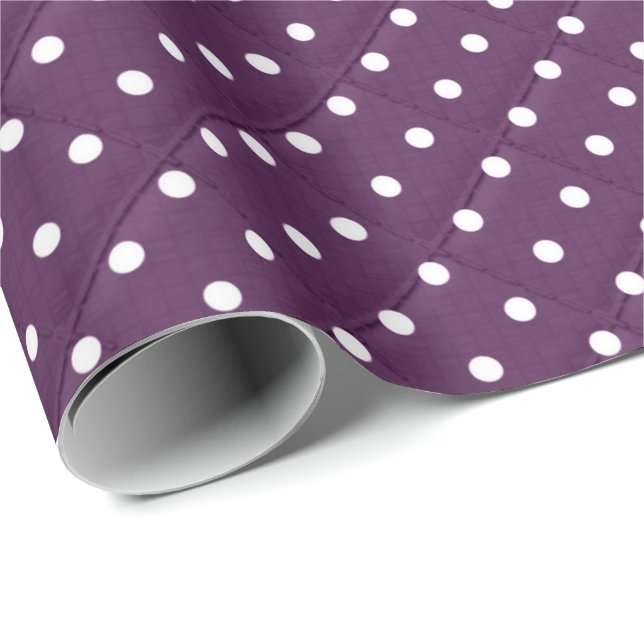 white polka dots on purple wrapping paper (Roll Corner)