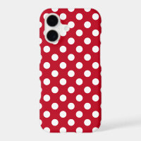 White polka dots on red