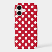 White polka dots on red