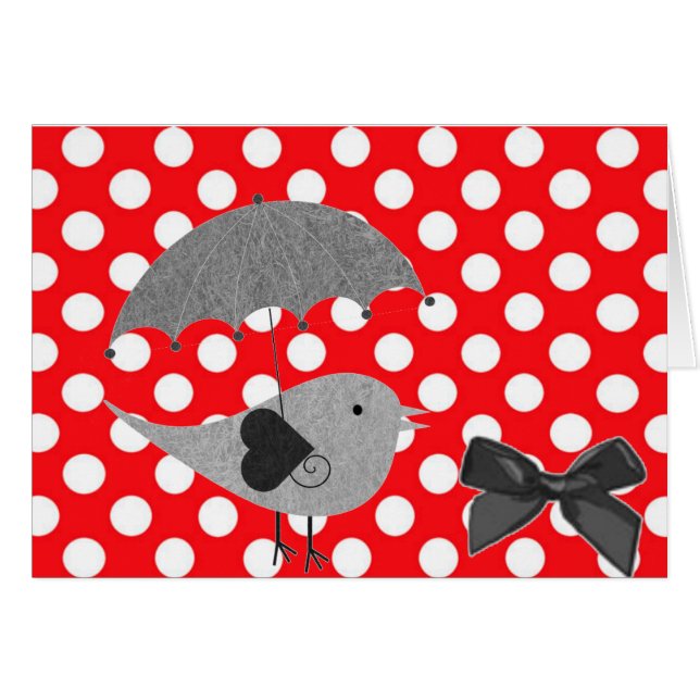 White polka Dots On Red Background (Front Horizontal)