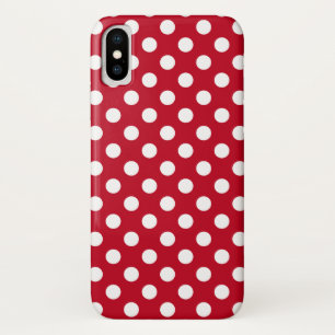 White polka dots on red iPhone x case