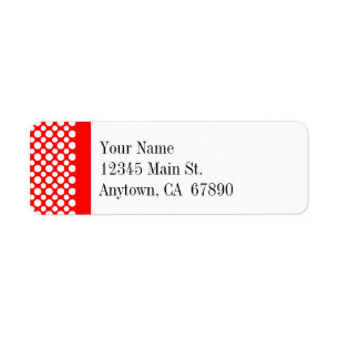 White Polka Dots on Red Custom Address Label